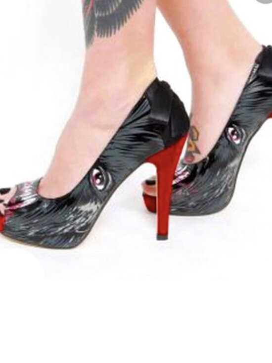 Iron Fist Wolfbeater Platform Heels Peeptoe Shoes 8 - Picture 2 of 10